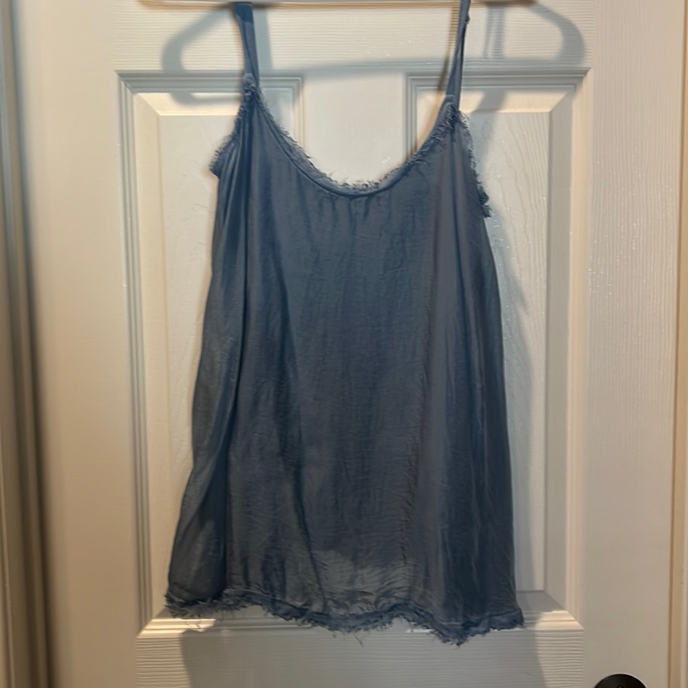 Catwalk studio (made in Italy) frayed edge silky top- medium/adjustable straps